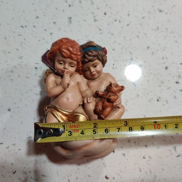 Vintage Savelli ROMA Ceramic  Cherub Angels Ornament Teddy Bear And Secret HTF - Picture 10 of 11